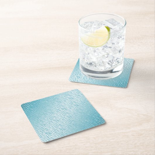 Dierenprint Blauw Glitter Glam Kartonnen Onderzetters (Insitu)