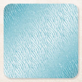 Dierenprint Blauw Glitter Glam Kartonnen Onderzetters (Voorkant)