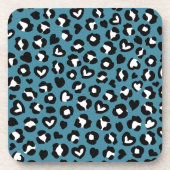 Dierenprint, Blauwe luipaard, Cheetah Spots, Harte Bier Onderzetter (Voorkant)
