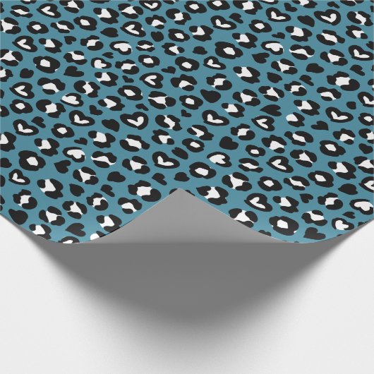 Dierenprint, Blauwe luipaard, Cheetah Spots, Harte Cadeaupapier (Hoek)