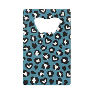 Dierenprint, Blauwe luipaard, Cheetah Spots, Harte Creditkaart Flessenopener