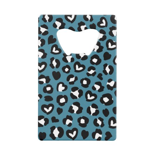 Dierenprint, Blauwe luipaard, Cheetah Spots, Harte Creditkaart Flessenopener (Voorkant)