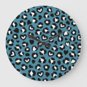Dierenprint, Blauwe luipaard, Cheetah Spots, Harte Grote Klok (Voorkant)