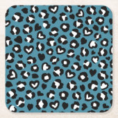 Dierenprint, Blauwe luipaard, Cheetah Spots, Harte Kartonnen Onderzetters (Voorkant)
