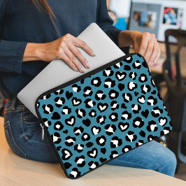 Dierenprint, Blauwe luipaard, Cheetah Spots, Harte Laptop Sleeve