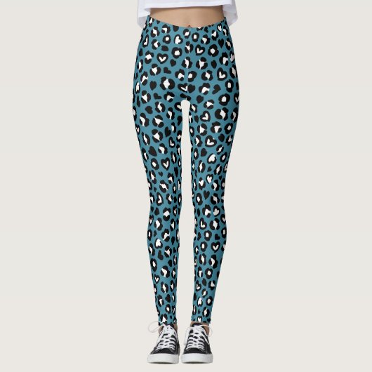 Dierenprint, Blauwe luipaard, Cheetah Spots, Harte Leggings (Voorkant)