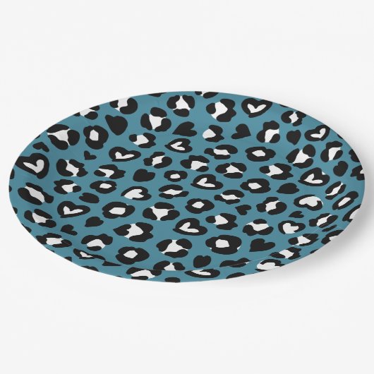 Dierenprint, Blauwe luipaard, Cheetah Spots, Harte Papieren Bordje (Gekanteld)