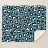 Dierenprint, Blauwe luipaard, Cheetah Spots, Harte Sherpa Deken (Voorkant (horizontaal))