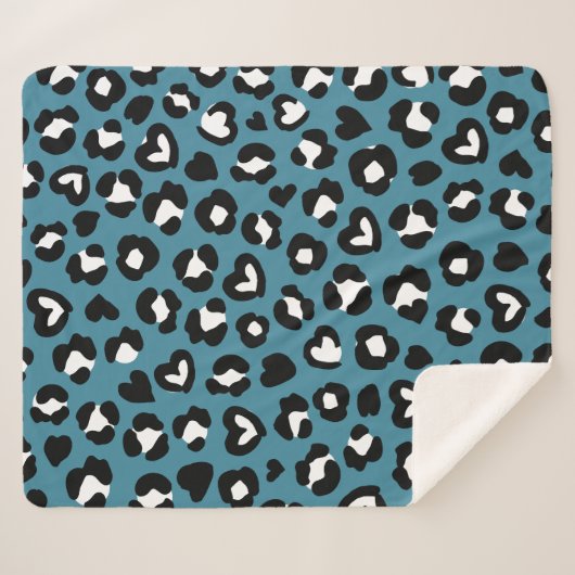 Dierenprint, Blauwe luipaard, Cheetah Spots, Harte Sherpa Deken (Voorkant (horizontaal))