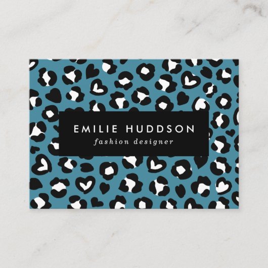 Dierenprint, Blauwe luipaard, Cheetah Spots, Harte Visitekaartje (Voorkant)