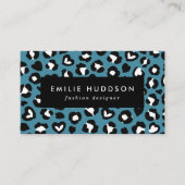 Dierenprint, Blauwe luipaard, Cheetah Spots, Harte Visitekaartje (Voorkant)