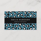 Dierenprint, Blauwe luipaard, Cheetah Spots, Harte Visitekaartje (Voorkant)