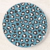 Dierenprint, Blauwe luipaard, Cheetah Spots, Harte Zandsteen Onderzetter (Voorkant)