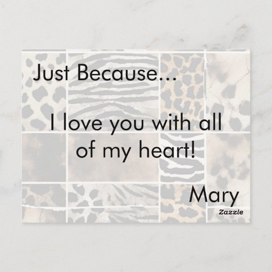 Dierenprint - Briefkaart (Achterkant)