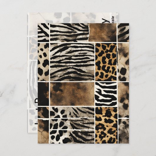 Dierenprint - Briefkaart (Voorkant / Achterkant)