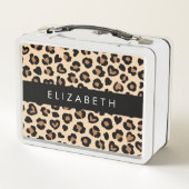 Dierenprint, Bruin Luipaard, Harten, Jouw naam (Achterkant)