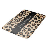 Dierenprint, Bruin Luipaard, Harten, Jouw naam Badmat (Gekanteld)