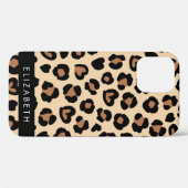 Dierenprint, Bruin Luipaard, Harten, Jouw naam Case-Mate iPhone Case (Achterkant (horizontaal))