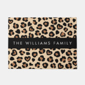 Dierenprint, Bruin Luipaard, Harten, Jouw naam Deurmat (Voorkant)