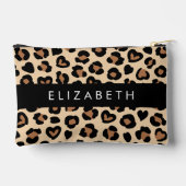 Dierenprint, Bruin Luipaard, Harten, Jouw naam Etui (Achterkant)