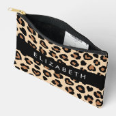 Dierenprint, Bruin Luipaard, Harten, Jouw naam Etui (Open)