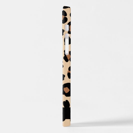 Dierenprint, Bruin Luipaard, Harten, Jouw naam iPhone Hoesje (Linkerkant)