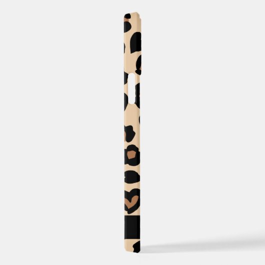 Dierenprint, Bruin Luipaard, Harten, Jouw naam iPhone Hoesje (Rechterkant)