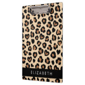 Dierenprint, Bruin Luipaard, Harten, Jouw naam Klembord (Links)