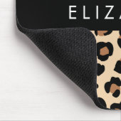 Dierenprint, Bruin Luipaard, Harten, Jouw naam Muismat (Hoek)