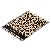 Dierenprint, Bruin Luipaard, Harten, Jouw naam Notitieboek (Linkerzijde)