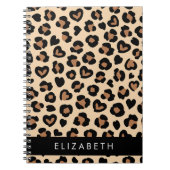 Dierenprint, Bruin Luipaard, Harten, Jouw naam Notitieboek (Voorkant)