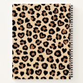 Dierenprint, Bruin Luipaard, Harten, Jouw naam Notitieboek (Achterkant)