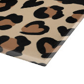 Dierenprint, Bruin Luipaard, Harten, Jouw naam Snijplank (Hoek)