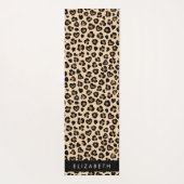 Dierenprint, Bruin Luipaard, Harten, Jouw naam Yogamat (Achterkant)