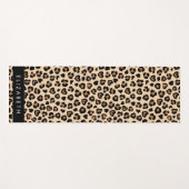 Dierenprint, Bruin Luipaard, Harten, Jouw naam Yogamat (Voorkant (horizontaal))