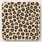 Dierenprint, Bruine luipaard, Cheetah Spots, Harte Bier Onderzetter (Voorkant)