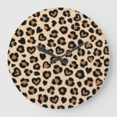 Dierenprint, Bruine luipaard, Cheetah Spots, Harte Grote Klok (Voorkant)