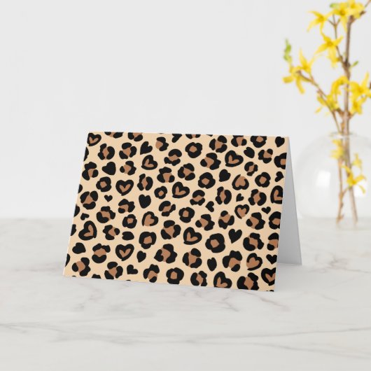 Dierenprint, Bruine luipaard, Cheetah Spots, Harte Kaart (Gele Bloem)