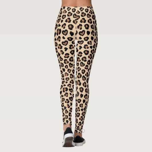 Dierenprint, Bruine luipaard, Cheetah Spots, Harte Leggings (Achterkant)