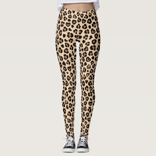 Dierenprint, Bruine luipaard, Cheetah Spots, Harte Leggings (Voorkant)