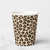 Dierenprint, Bruine luipaard, Cheetah Spots, Harte Papieren Bekers (Achterkant)