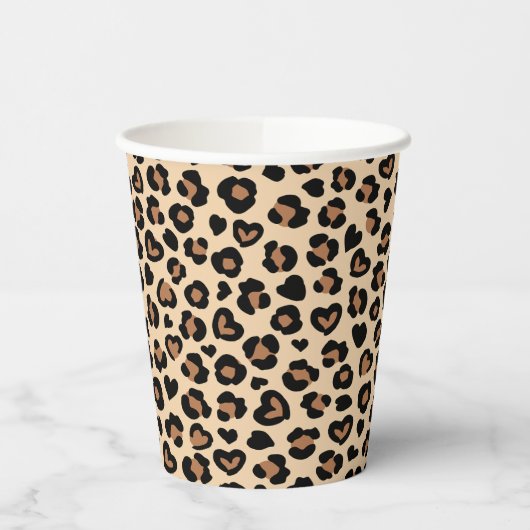 Dierenprint, Bruine luipaard, Cheetah Spots, Harte Papieren Bekers (Links)
