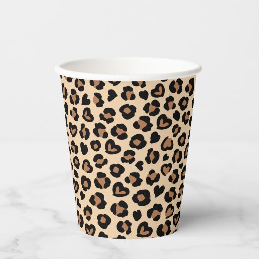 Dierenprint, Bruine luipaard, Cheetah Spots, Harte Papieren Bekers (Voorkant)