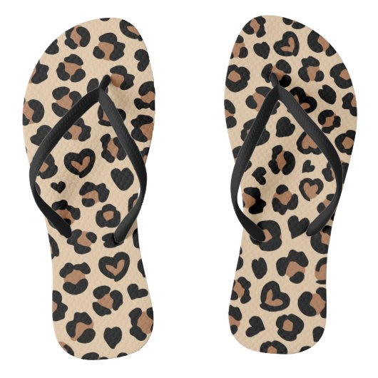 Dierenprint, Bruine luipaard, Cheetah Spots, Harte Teenslippers (Voetbed)