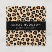 Dierenprint, Bruine luipaard, Cheetah Spots, Harte Vierkante Visitekaartje (Voorkant)