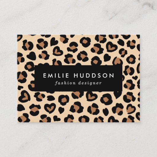 Dierenprint, Bruine luipaard, Cheetah Spots, Harte Visitekaartje (Voorkant)