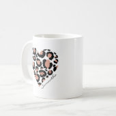 Dierenprint Cheetah Leopard Patroon Hartnaam Koffiemok (Voorkant links)