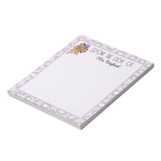 Dierenprint coquette "Van het bureau van..." Notitieblok (Linkerzijde)