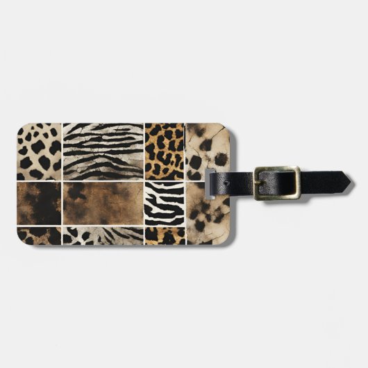 Dierenprint - dubbelzijdig Bagagelabel (Voorkant horizontaal)