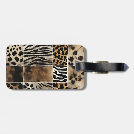 Dierenprint - dubbelzijdig Bagagelabel (Achterkant horizontaal)